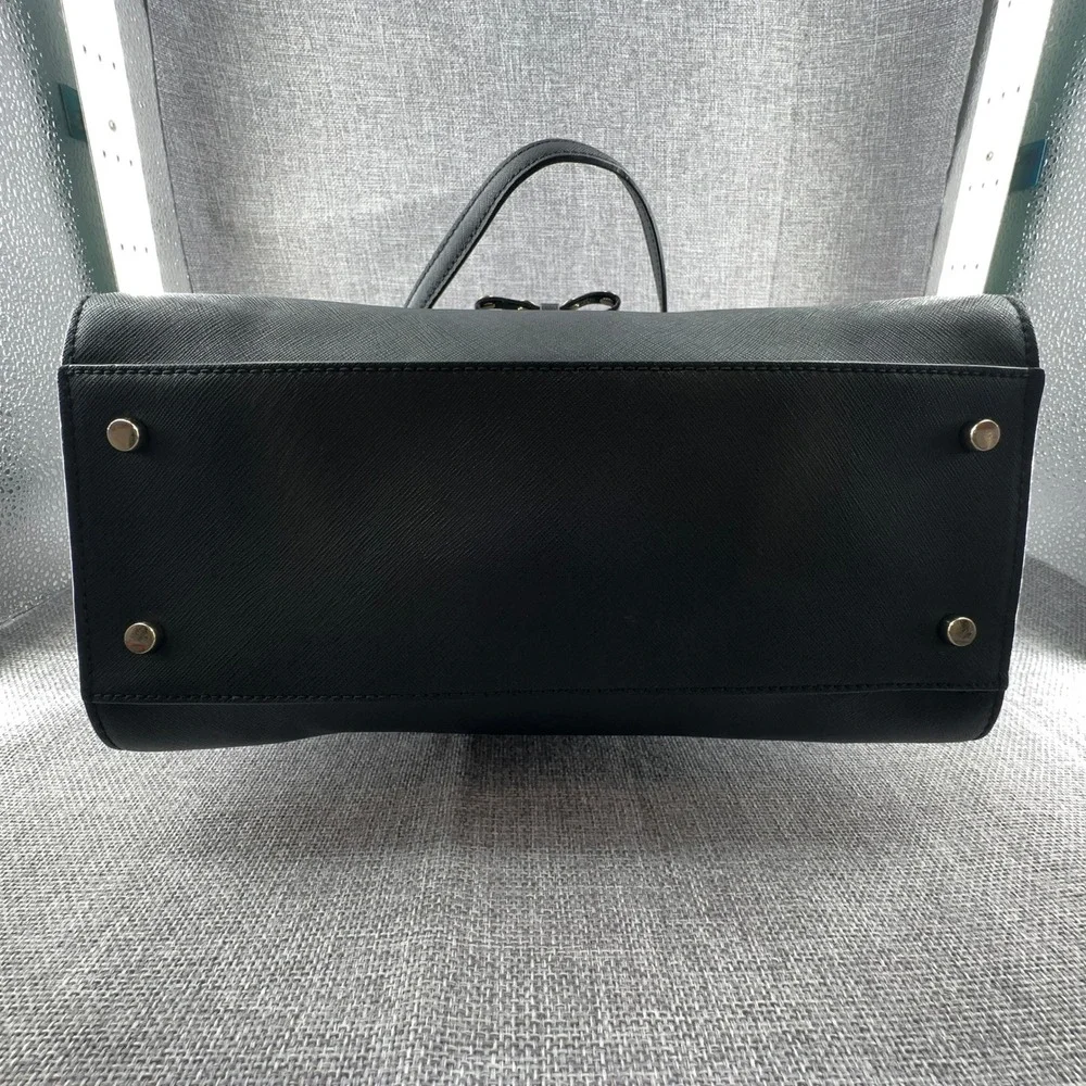Kate Spade Laurel Way Large Jeweled Hadlee Bag Black Saffiano Leather Studded